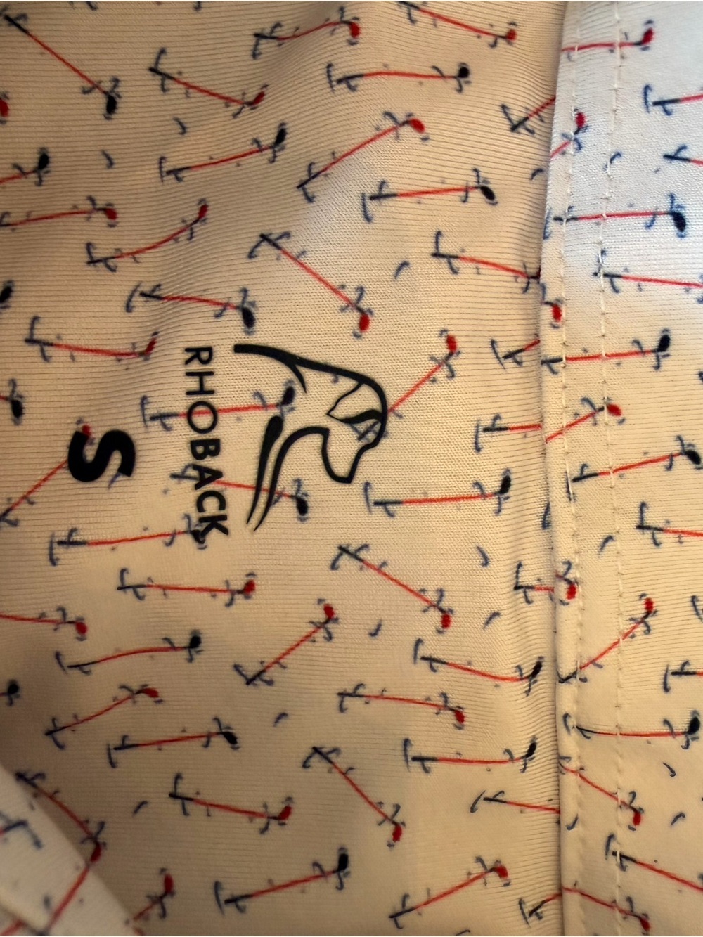Mens Rhoback Small Performance Polo Shirt - Preppy Golf Club Print💙❤️ - Picture 4 of 5